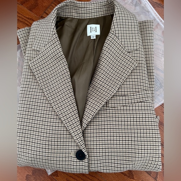 Helsa plaid curve jacket M - Picture 6 of 13